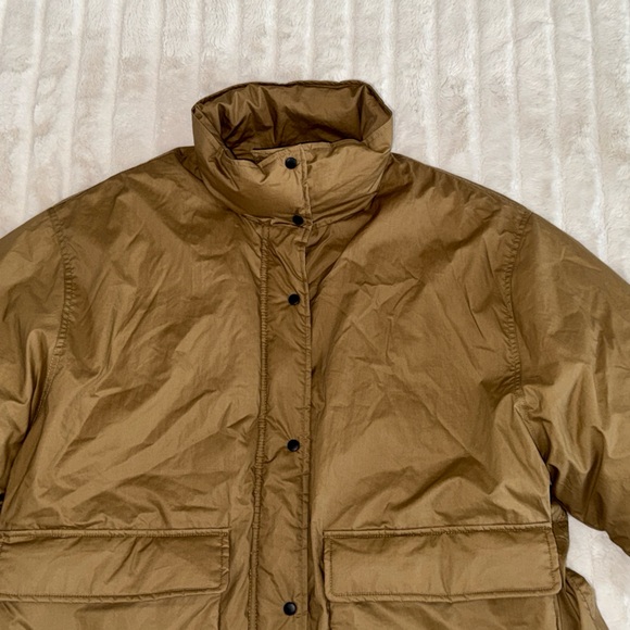 Zara military mustard brown oversized water/wind protected puffer coat, XL - Picture 4 of 11